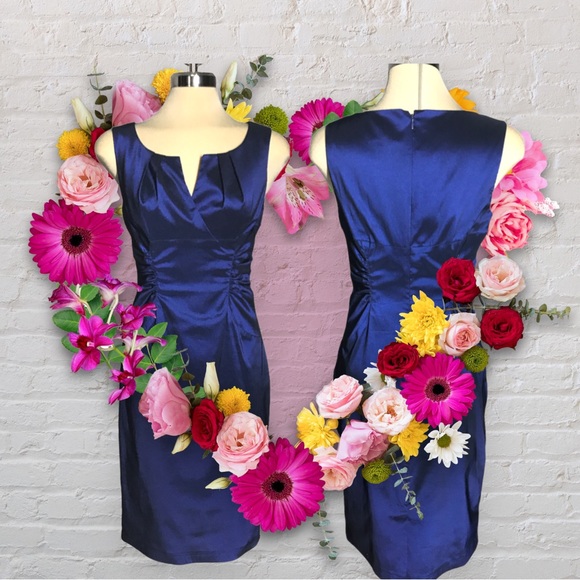 ADRIANNA PAPELL Luxury Sheath Designed Blue Dress Size 8 - Picture 3 of 15